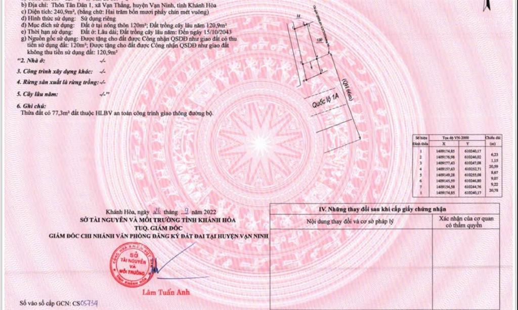 Đất tân dân 1 vạn thắng vạn ninh | 20 triệu/m2
