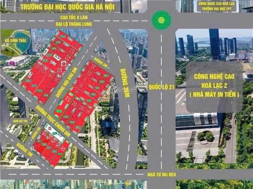 Siêu phẩm phú cát cách khu công nghệ cao 1 và 2 chỉ 5 phút di chuyển  vị trí kim cương.