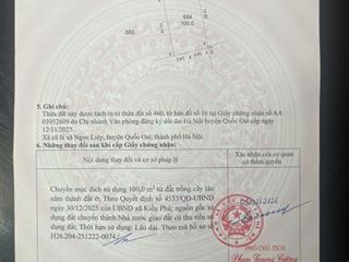 Chính chủ gửi bán 100m2 đất kiều phú, quốc oai. ngay sát đl thăng long, gần dự án trường đh hà nội