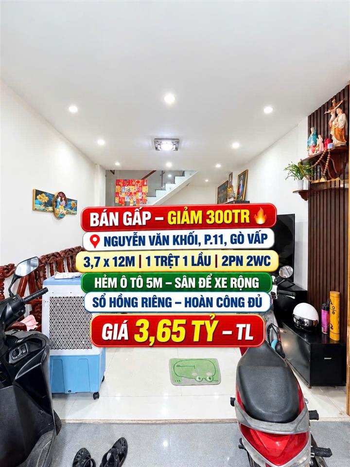 Bán nhà HXH 5m Nguyễn Văn Khối Gò Vấp 45m2 chỉ  3.65tỷ