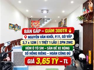 Bán nhà HXH 5m Nguyễn Văn Khối Gò Vấp 45m2 chỉ  3.65tỷ