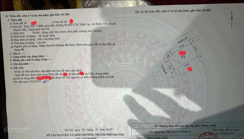 Lô góc 79 m trục chính kinh doanh giá giảm 5 giá so với thị trường tại khu công nghệ cao hòa lạc