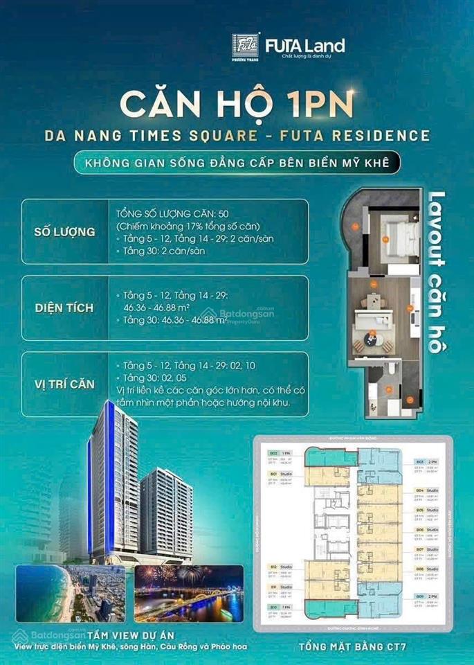 Bán căn studio và 1pn view trực diện biển mỹ khê  giá thương lượng  bàn giao ngay  dt 30tr/th