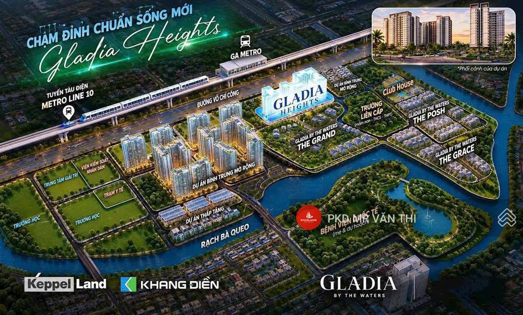 Hot glada heights mua trực tiếp cđt chiết khấu 12%  72m2 giá bán 6,6 tỷ  view biệt thự đông nam