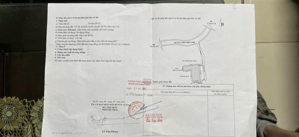 Bán mảnh đất full thổ cư trung tâm sapa giá đầu tư