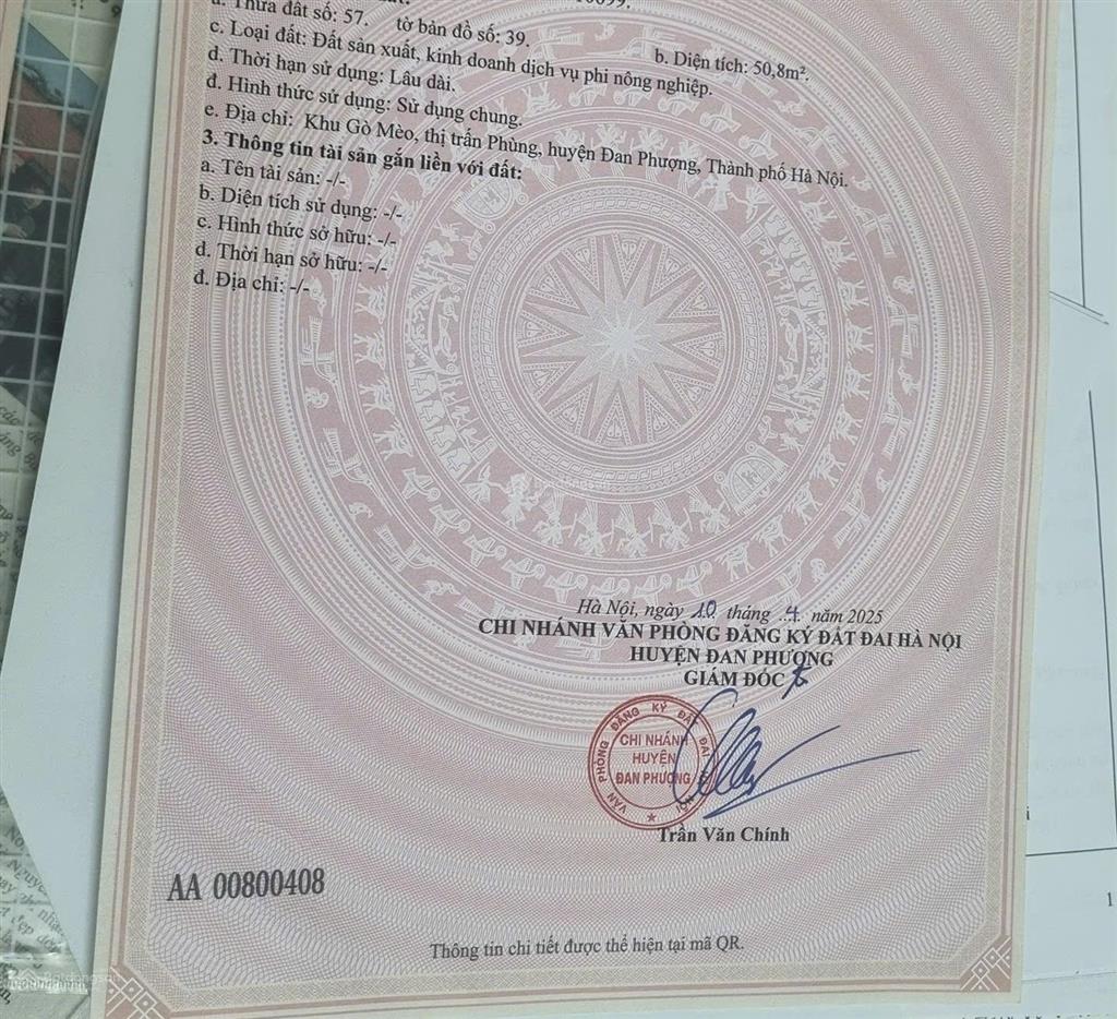 Hơn 6 tỷ sở hữu ngay 50m2 đất gò mèo thị trấn phùng, đường thông, ô tô tránh nhau, rẻ nhất khu