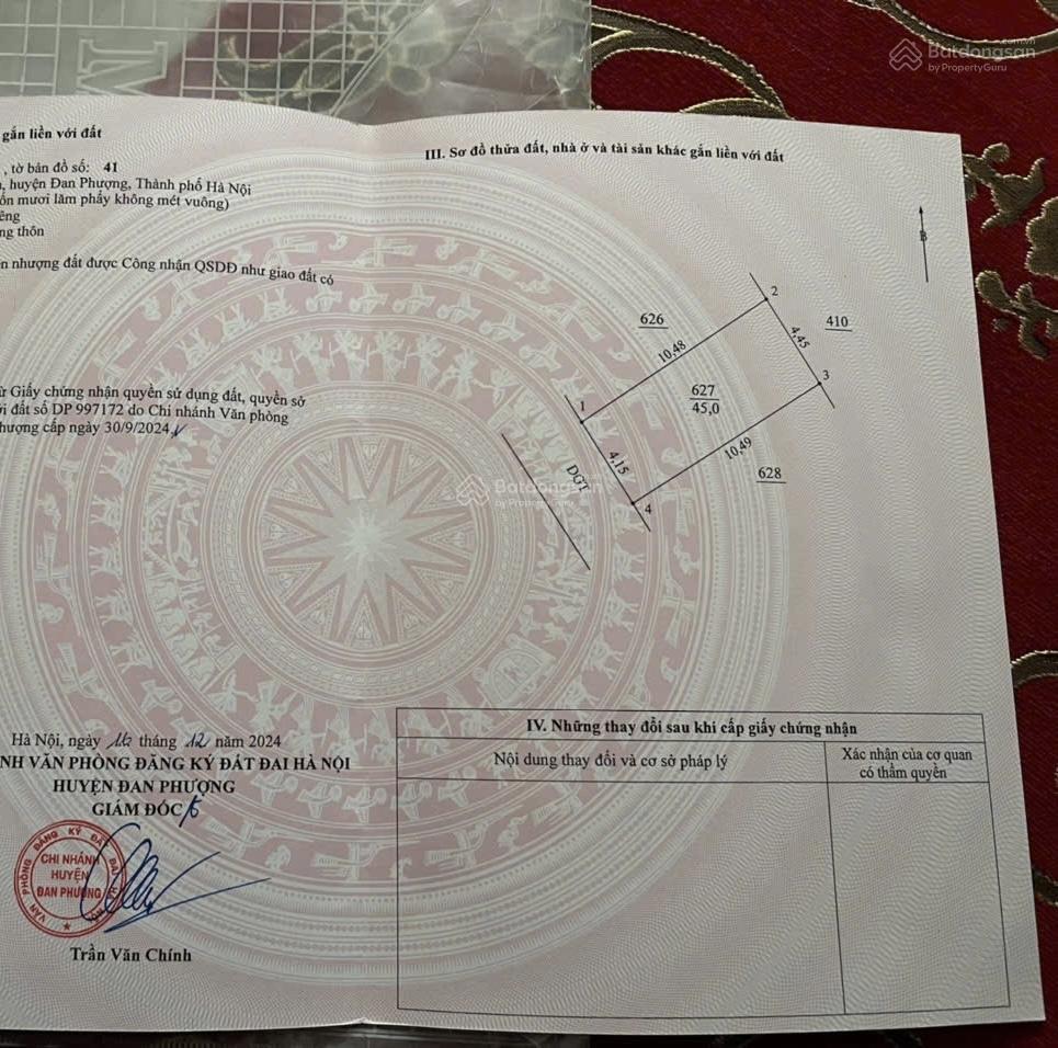 Bán 45m2 đất tại đan phượng, ngõ ô tô thông, tài chính hơn 2 tỷ, đất khuôn đẹp, vuông vắn