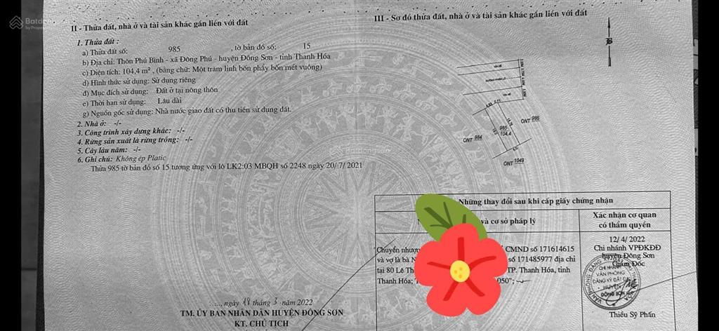 Bán đất nền tại đông sơn  thanh hóa