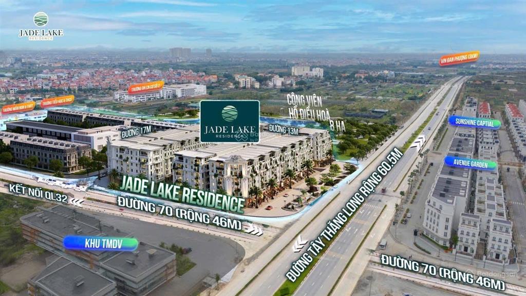 Chỉ từ 300tr/m2 sh dự án jade lake tây thăng long