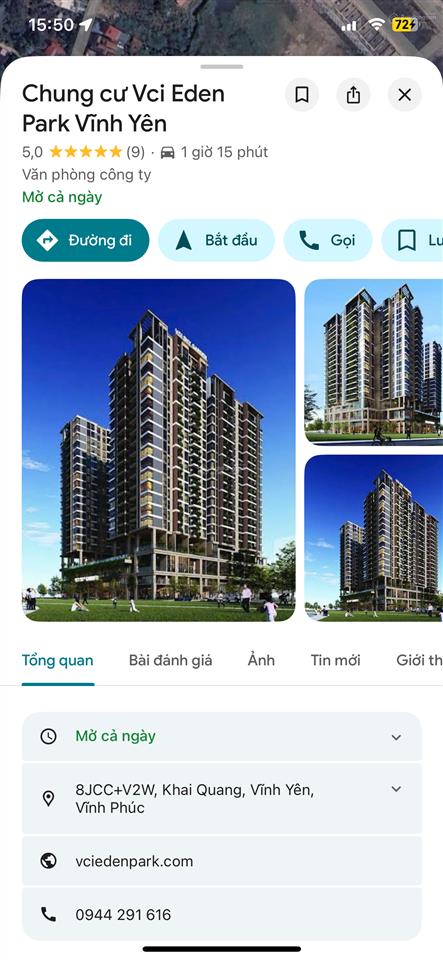 Sắp mở bán chung cư vci eden park trung tâm vĩnh yên tỉnh phú thọ, giá đợt 1  0975 676 ***