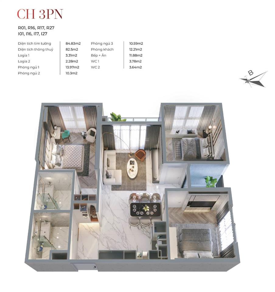 Chính chủ cần nhượng lại căn góc 3pn view hồ văn lang, sông hồng đẹp nhất dự án