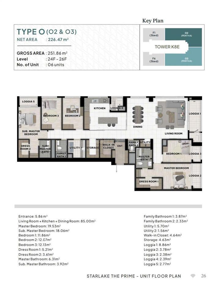 Penthouse k8 starlakle (căn góc) 226.47m²  view hồ tây vĩnh viễn