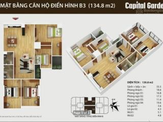 Trực tiếp cđt cho thuê căn 2009, 134m2 4pn giá 20tr/tháng tại capital garden 102 trường chinh