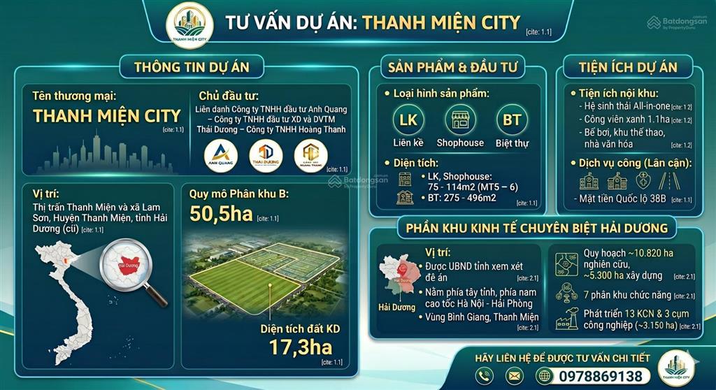 Nhận booking thanh miện city  sổ đỏ  cận kề quy hoạch khu kinh tế chuyên biệt