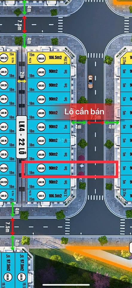 Bán lô đất 90m2 liền kề lk4  05 thuộc dự án khang phát city.