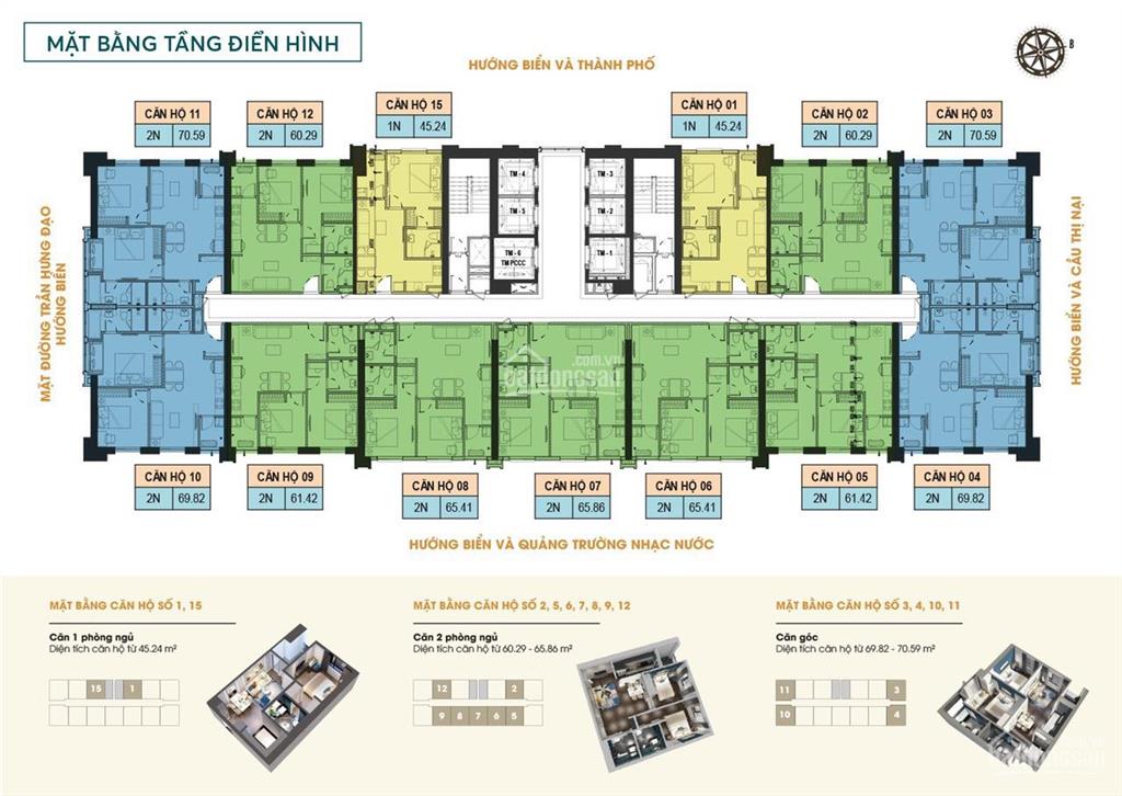 Cần bán căn 01 phòng ngủ (căn số 15 tầng đẹp)  45m2 tại dự án altara quy nhơn