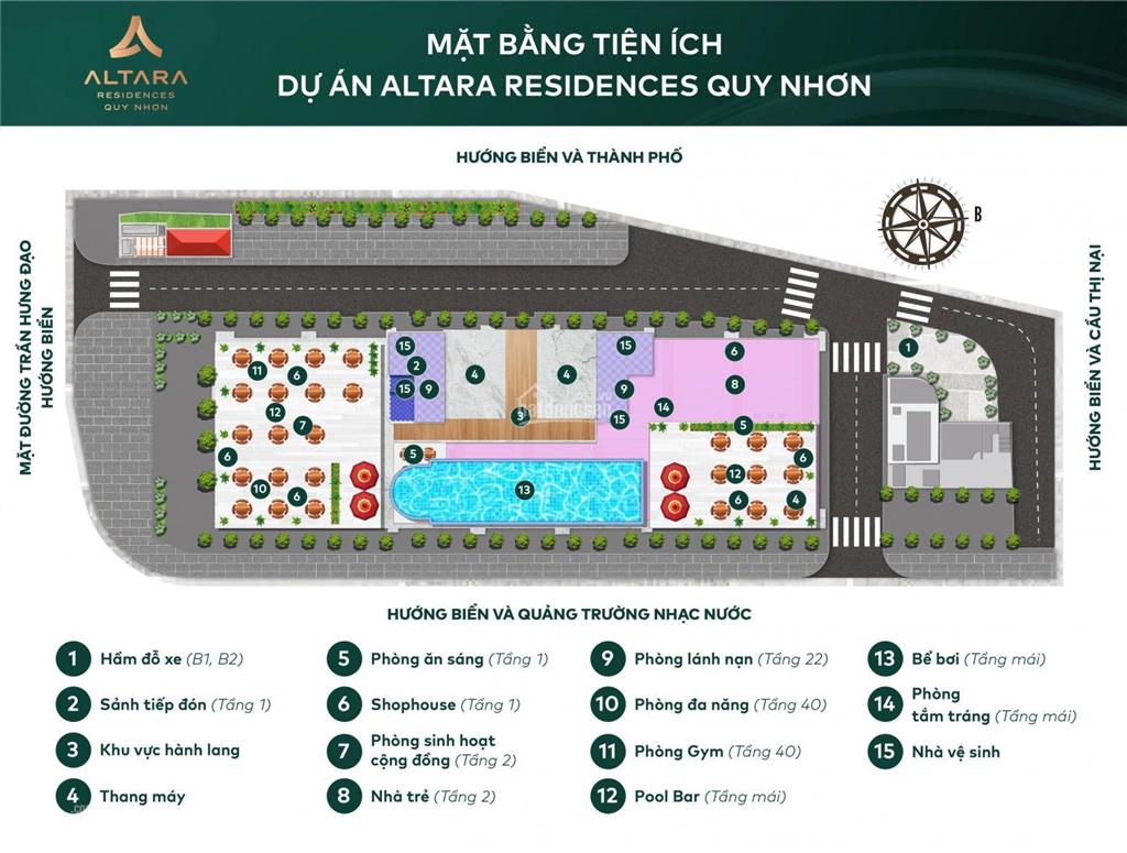 Cần bán căn 01 phòng ngủ (căn số 15 tầng đẹp)  45m2 tại dự án altara quy nhơn