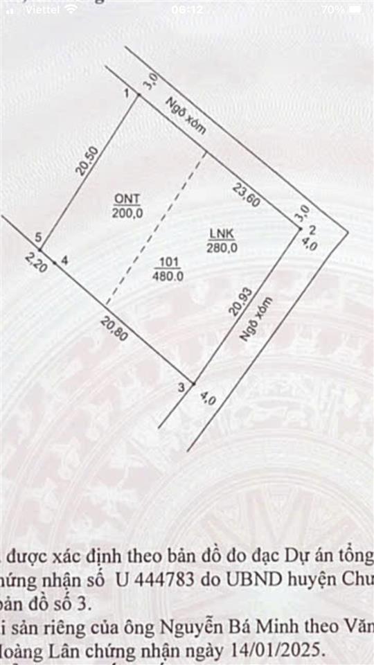 Đất đẹp sát thanh oai giá 1,95 tỷ, vị trí đẹp tại thượng vực, chương mỹ cũ