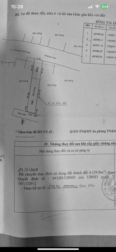 Đất Trống 5x31,5m Đường lê thị chợ Phường Phú Thuận Q7