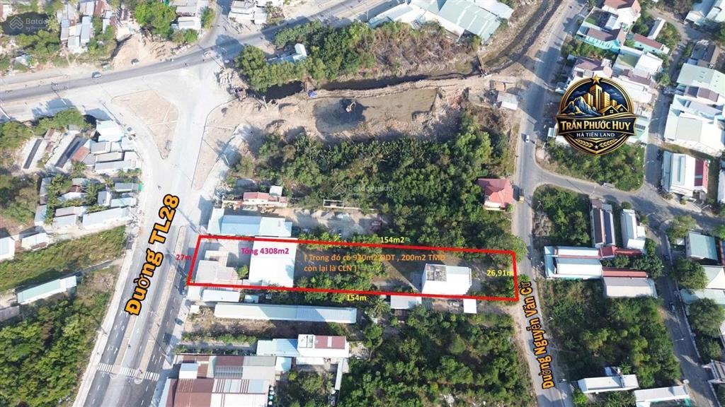 Bán nhà đất giáp 2 đường lớn dt 4308,8m2 (odt 1130m2)có cây xăng,trạm sạc nhà xe,nhà yến,homestay