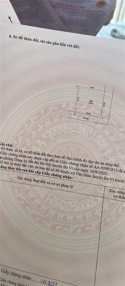 Chính chủ gửi bán lô nổi bật xã, hàng hiếm, lô góc 2 mặt tiền 552m2