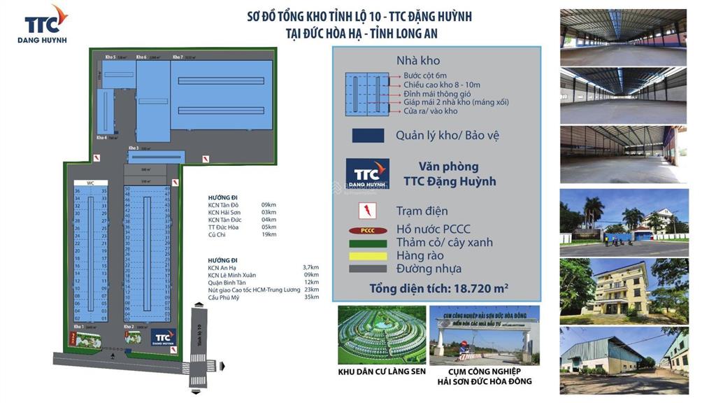 Cho thuê 1000m2 kho dịch vụ và tự quản mặt tiền tỉnh lộ 10 đức hòa môi trường, pccc bảo vệ an ninh