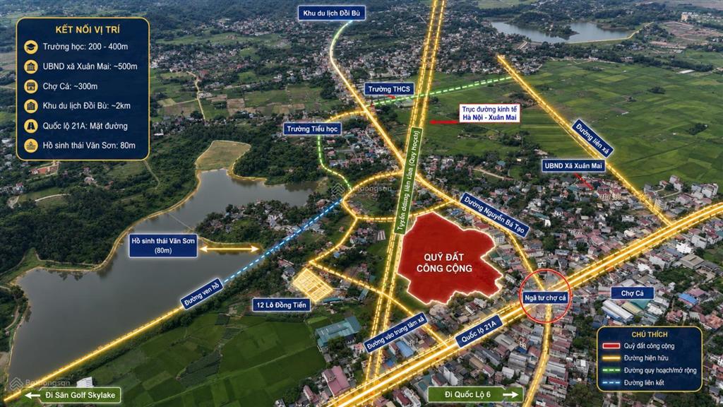 Bán đất chợ cá ,xuân mai cách ql21a 300m giá rẻ 1,5 tỷ