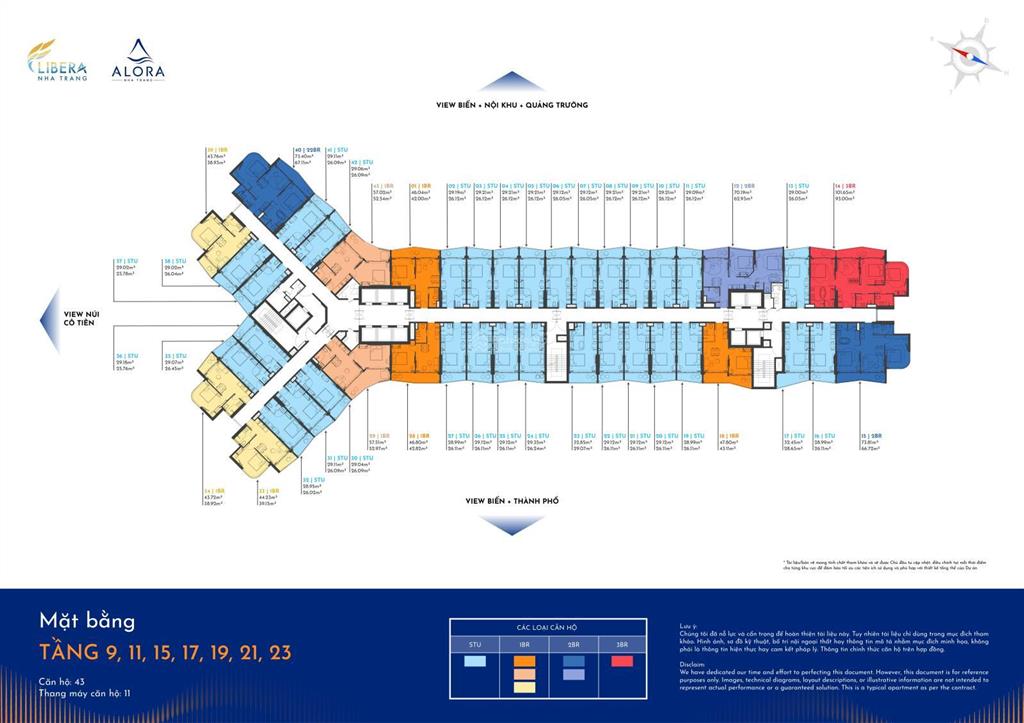 Căn hộ 1pn tại vega alora residences, 1,36 tỷ, 30m2 ngay nhà hát đó phường bắc nha trang view biển