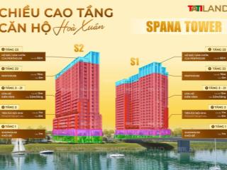 Chỉ hơn 2 tỷ sở hữu căn hộ spana với diện tích 35m2, view sông ngay trung tâm kđt hoà xuân, đà nẵng