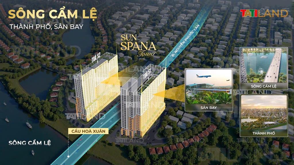 Chính chủ bán nhanh căn hộ cao cấp spana  view sông cẩm lệ  diện tích 57m2