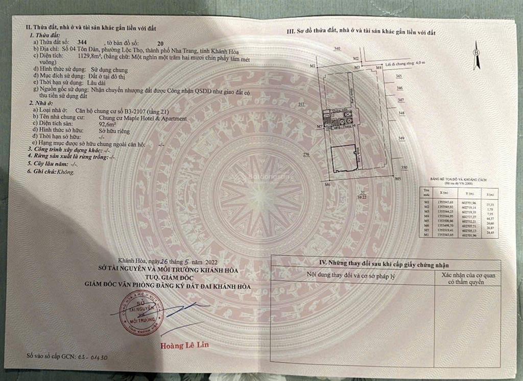 Bán căn góc 3phòng ngủ 2wc maple view xéo biển full nội thất, sổ hồng lâu dài.