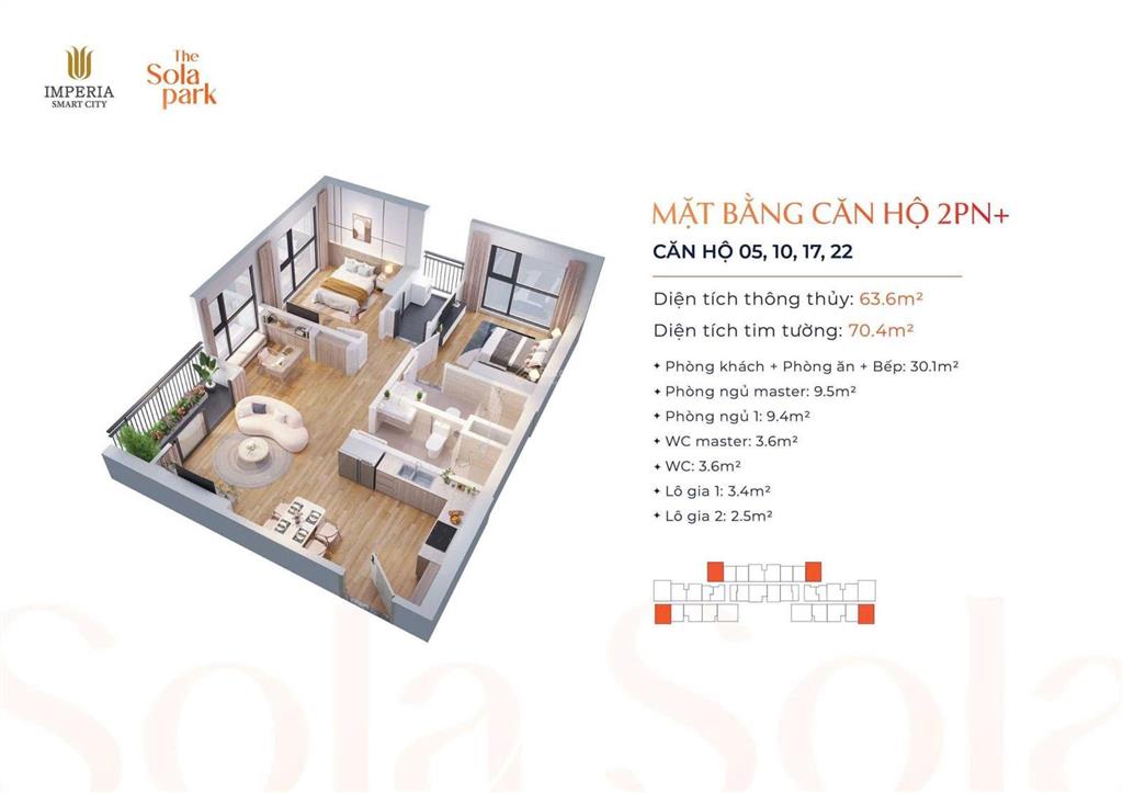Bán gấp căn 2pn+ 64m2, tòa g2 (view bể bơi) giá 5,2 tỷ tại imperia sola park  vinhomes smart city