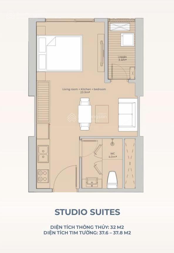 Bán căn studio giá 3,6 tỷ, diện tích 32m² y4 ký trực tiếp cđt mik imperia signature