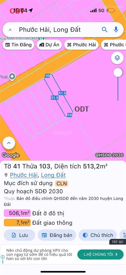 Vườn xoài thị trấn phước hải gần biển phước hải  brvt ( nay là xã phước hải  tp hcm) dt 10mx5