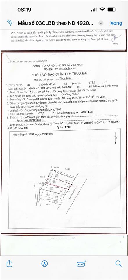 Hàng f0 chủ gửi bán đất mặt tiền đường mạc đĩnh chi tt thị trấn long điền, tphcm