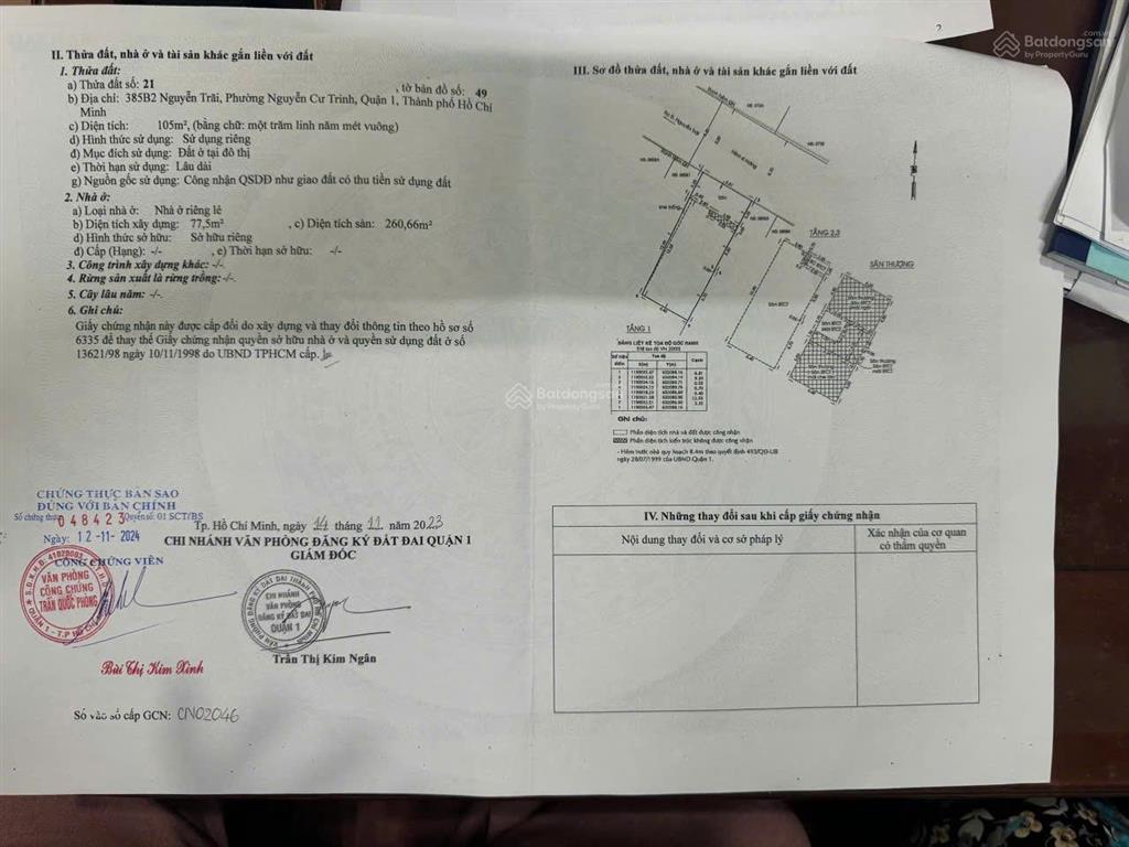 Bán nhà nguyễn trãi quận 1, 2 lầu, 105m2 ngang 6,8 chỉ 45 tỷ