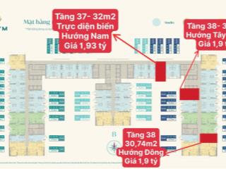 Hàng cđt skym studio 39m2 giá 1,9 tỷ quỹ ngoại giao vip  0355 853 ***