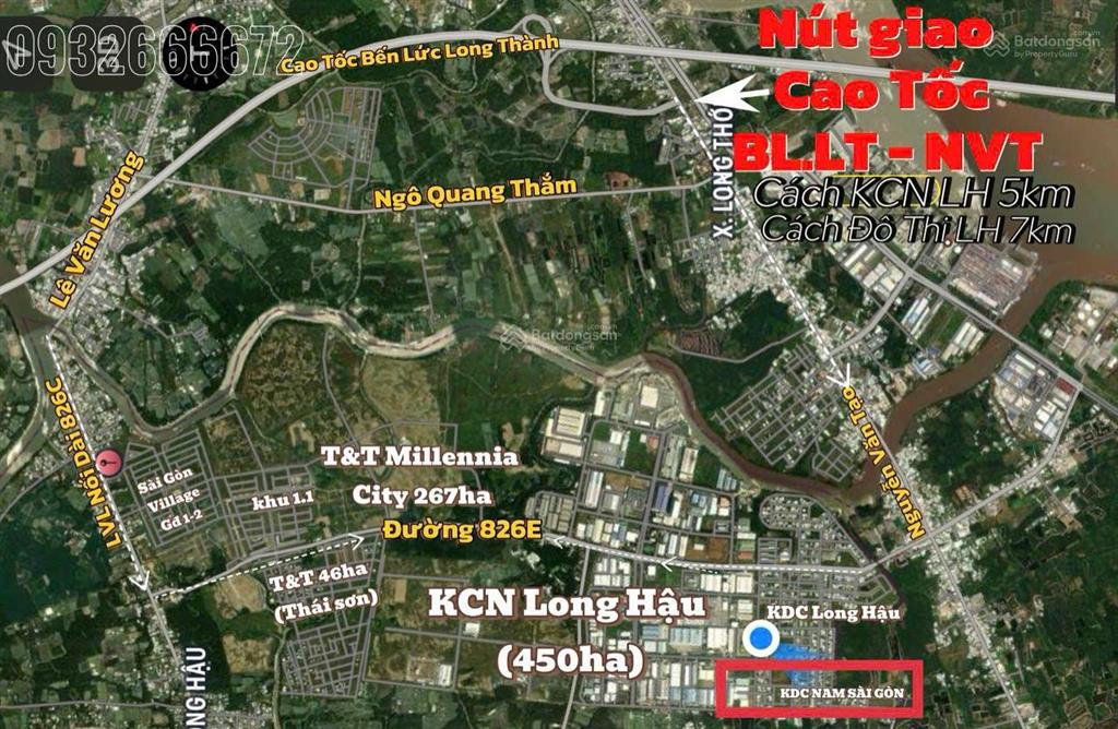 Cho thuê 300m2 (10x30m) kdc long hậu 3 gần kcn long hậu   ngay 0932 666 *** (em hải)