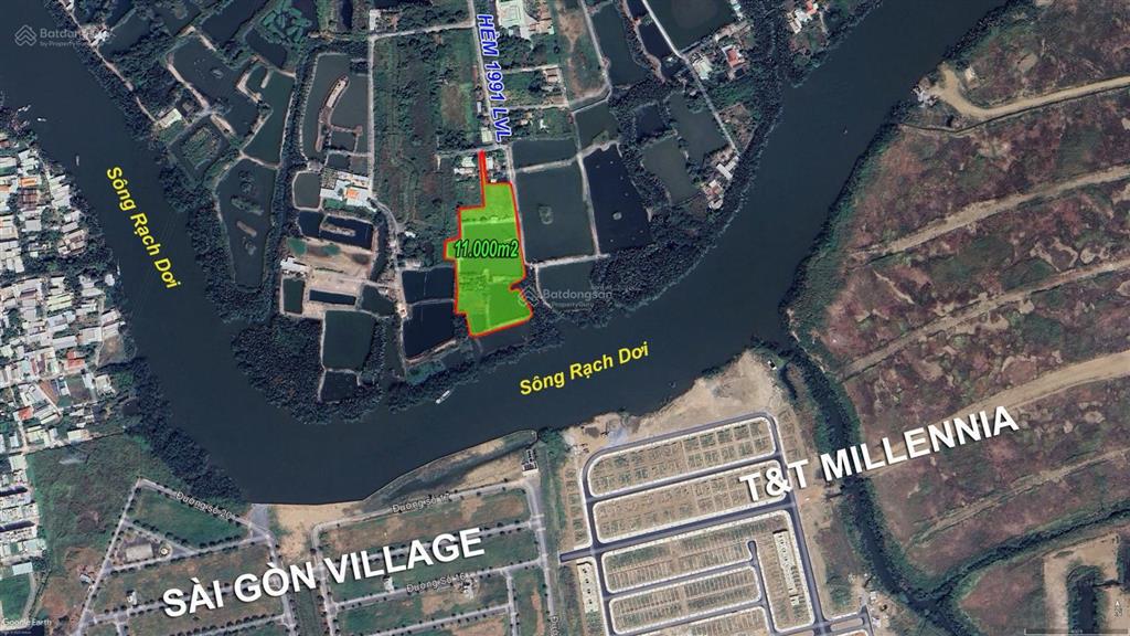 Bán đất ven sông nhơn đức nhà bè 11.000m2 đối diện t&t millennia phù hợp quán ăn sân vườn câu cá