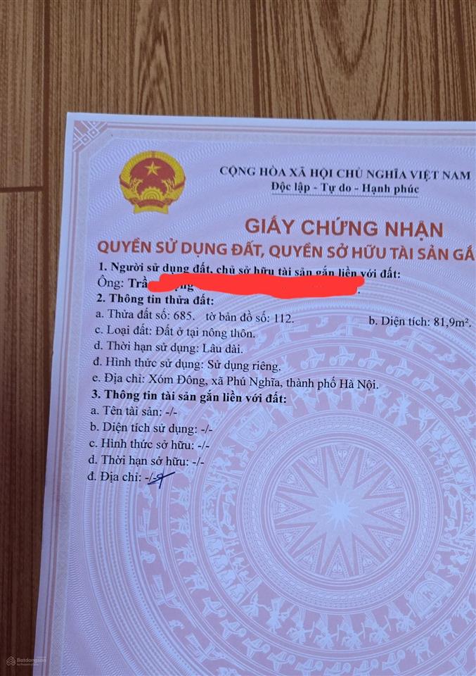Cần tiền tôi tách bán lô đất thổ cư chính chủ