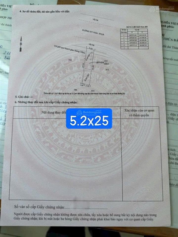 Chủ gấp! mặt tiền dt743b ngay ngã 3 cây điệp, p.dĩ antp.dĩ an cũ (tphcm mới). giá 6 tỷ 8 tl chủ