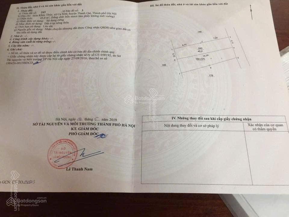 Chào bán nhà ngõ 8 thôn khúc thủy xã bình minh hn
