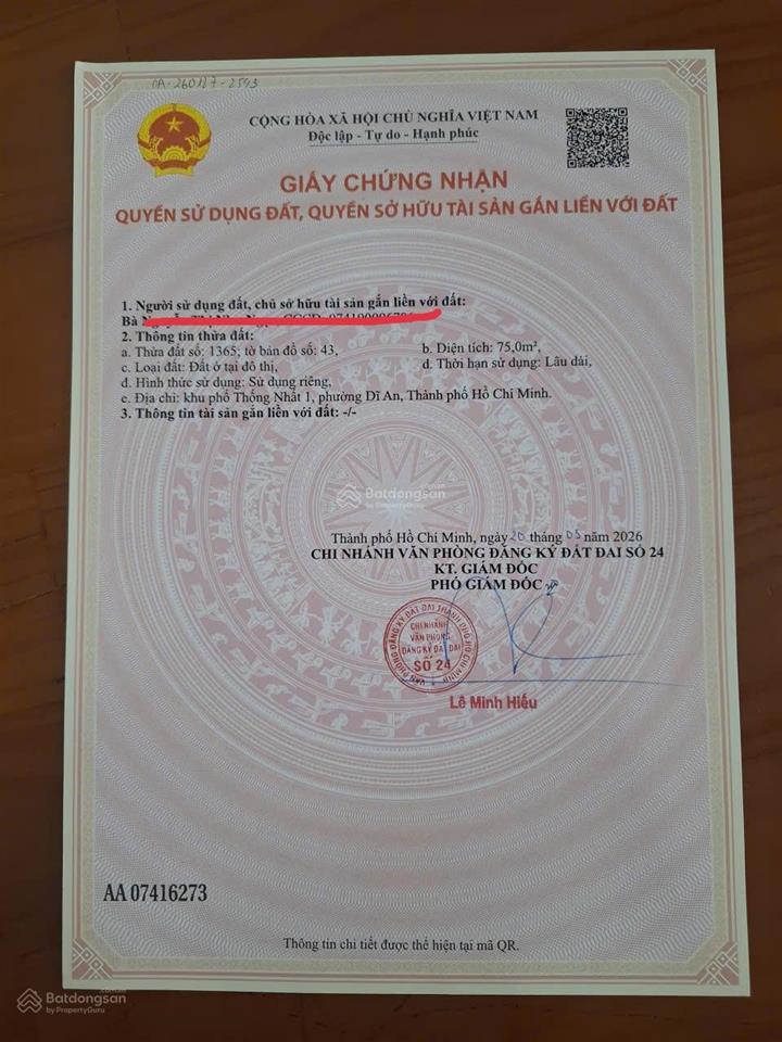 Bán đất full thổ cư, sổ riêng chính chủ