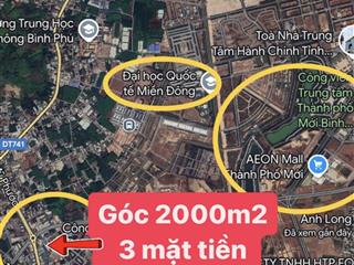 Góc 3 mặt tiền 2010m2 1200 thổ cư mỹ phước tân vạn ngay thành phố mới bình dương làm showroom vip