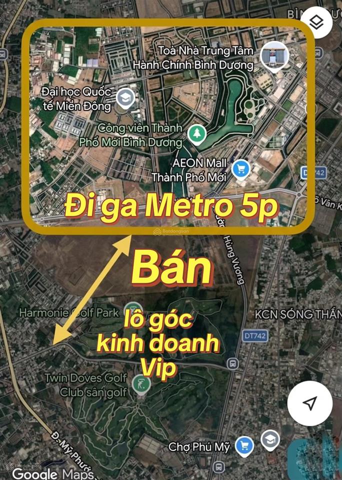 Góc kinh doanh view sân golf thành phố mới bình dương đi aeon mall, ga metro, bviện tỉnh 1500g 5p