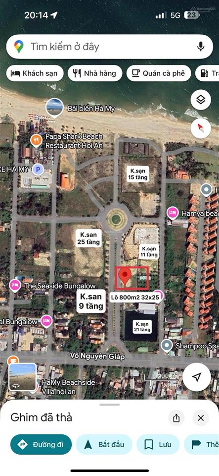 Bán đất biển hà my 800m2 xây khách sạn 7 tầng, tắm biển 50m, trục đường khách sạn 34m đẹp, giá tốt