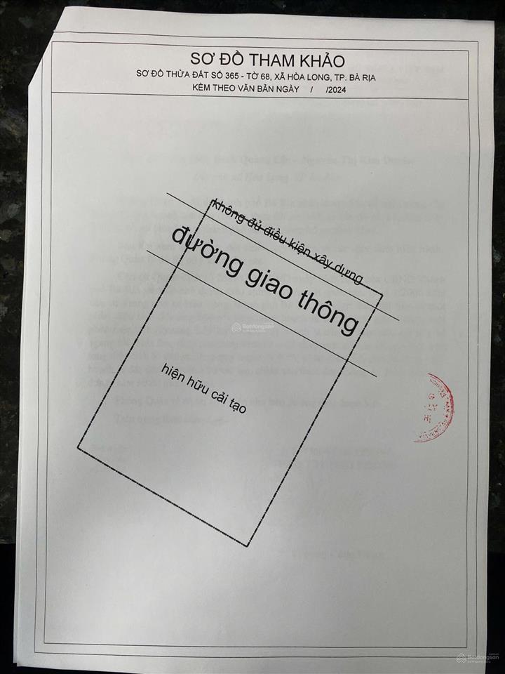 Cần bán lô đất sào đường số 13, hòa long, tp  bà rịa
