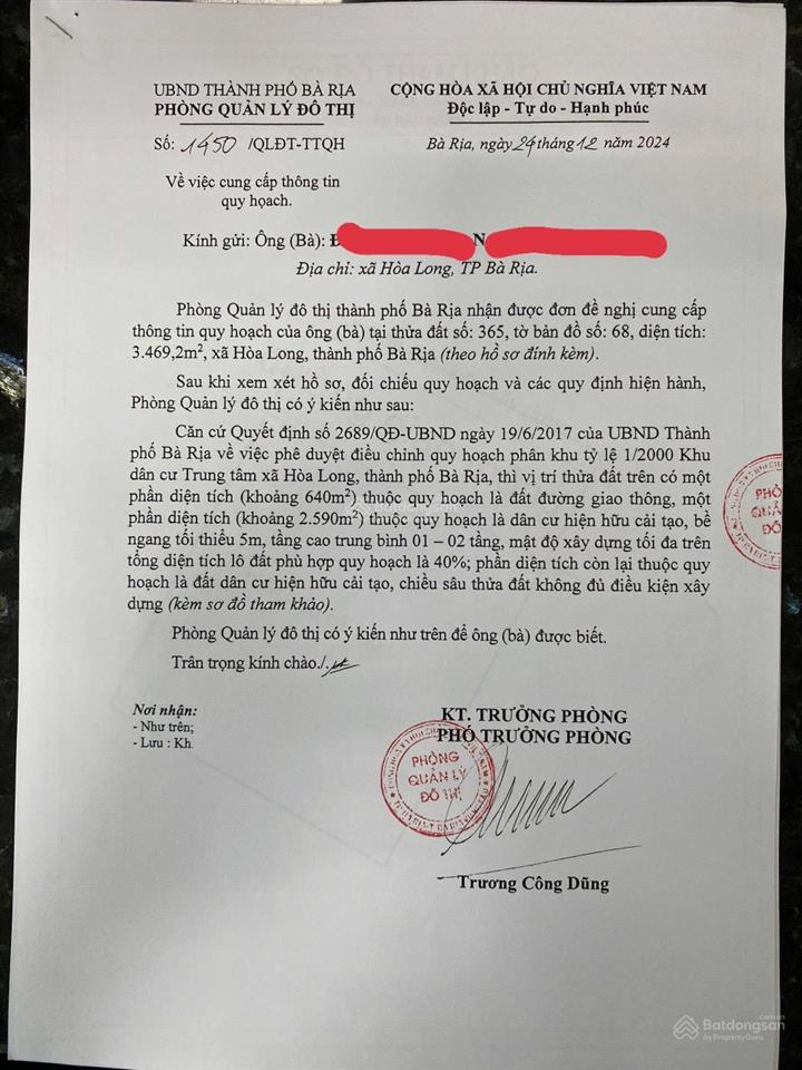 Cần bán lô đất sào đường số 13, hòa long, tp  bà rịa