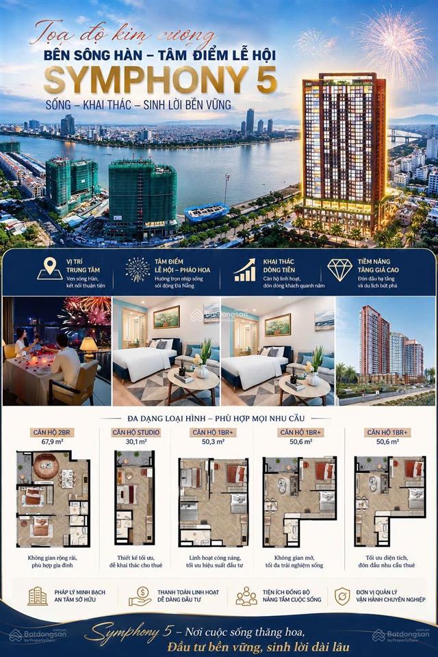 Suất ngoại giao 2pn symphony 5 dt 68m2 view pháo hoa diff không gian sống cao cấp tại sơn trà