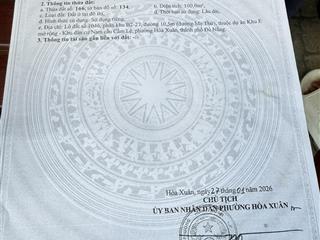 Cần bán đường 10m5 mẹ thứ sát ngã tư gần trần nam trung
hướng tây bắc sạch đẹp diện tích 100m2